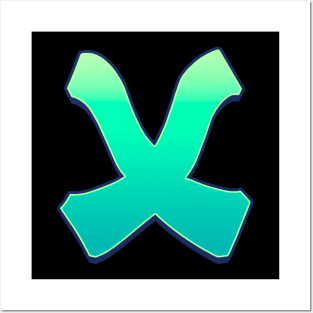 Letter X - Green fade Posters and Art